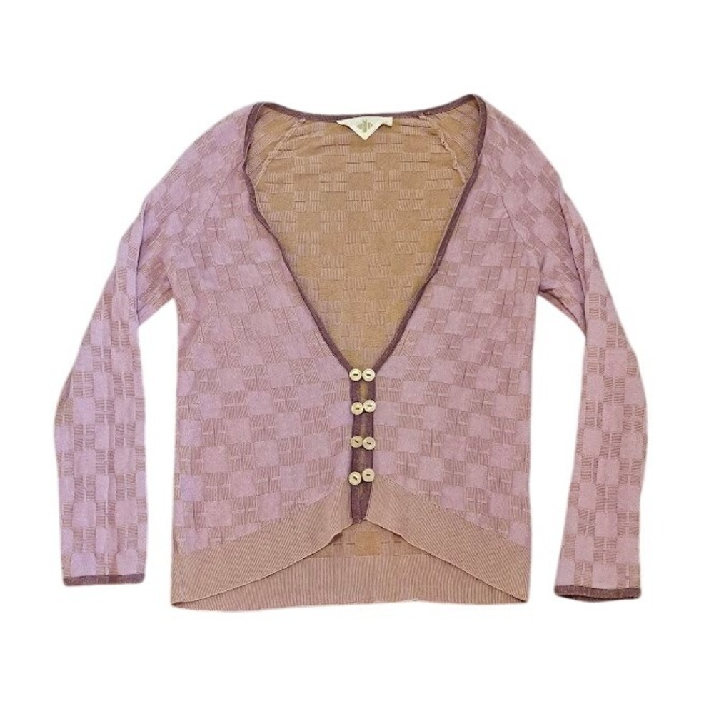 Anthropologie Pink Buttoned Cardigan
